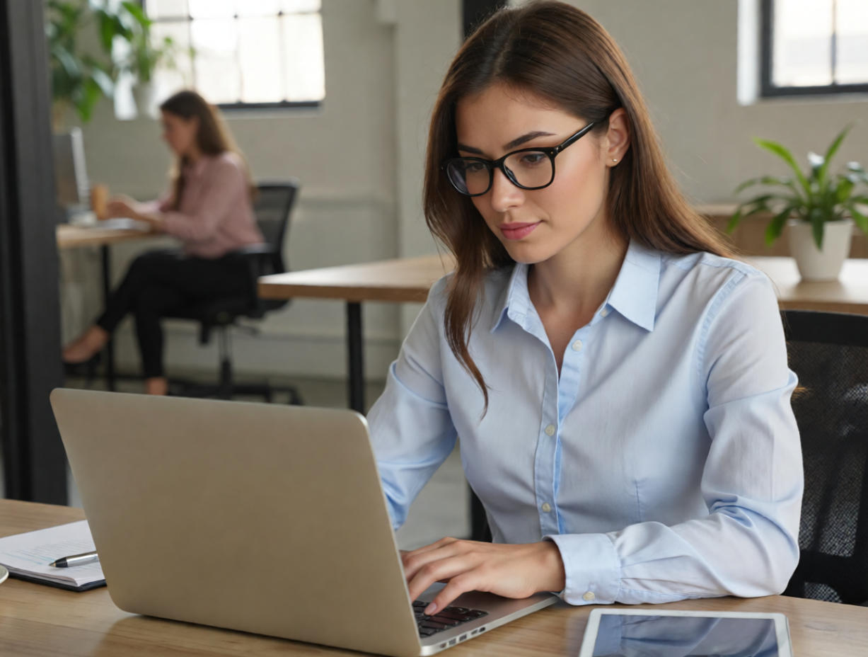 Small business owner checking their new website redesign by Leap Webdesign